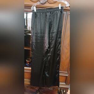 Women's Black Satin Pants